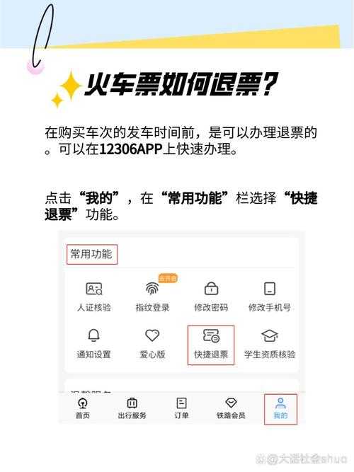 如何轻松使用12306APP完成退票操作?