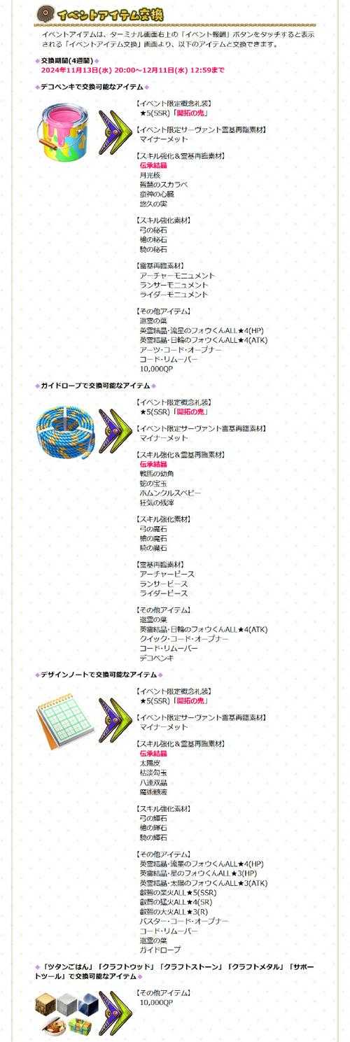 Fate Grand Order 鬼魂活动生存指南 装备与技